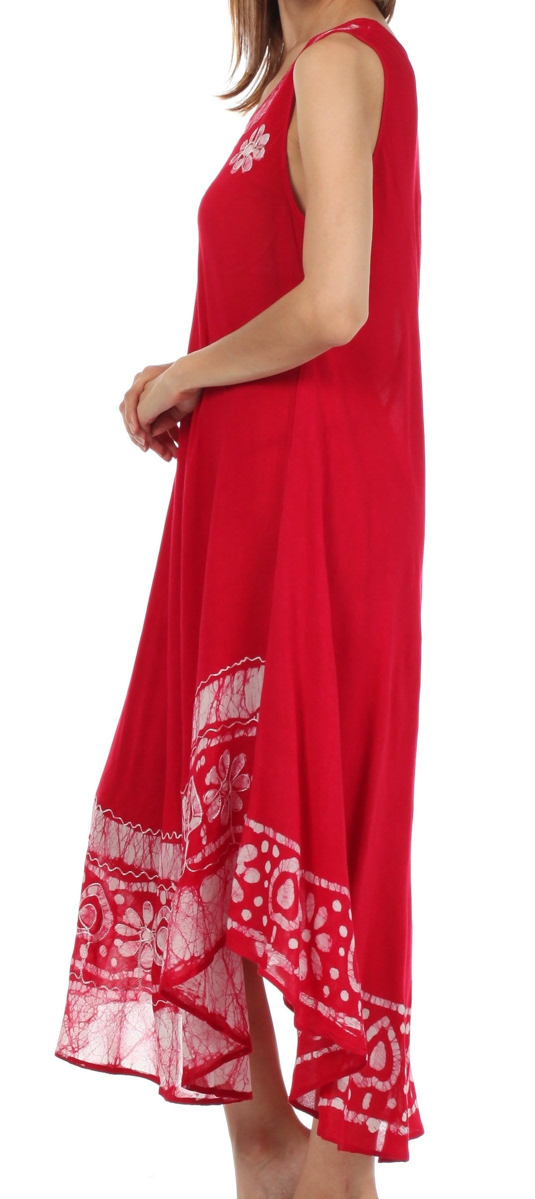 Sakkas Batik Flower Caftan Tank Dress / Cover Up