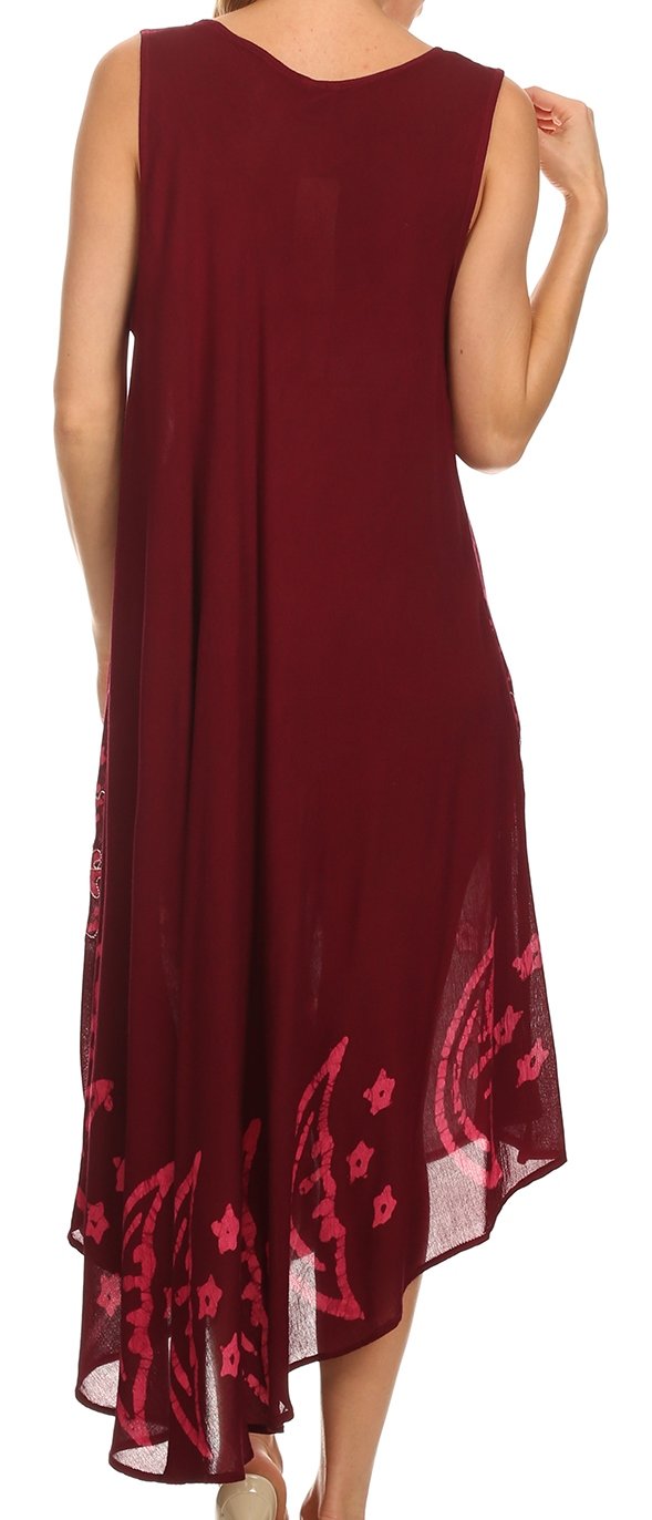 Sakkas Moon and Stars Batik Caftan Tank Dress / Cover Up