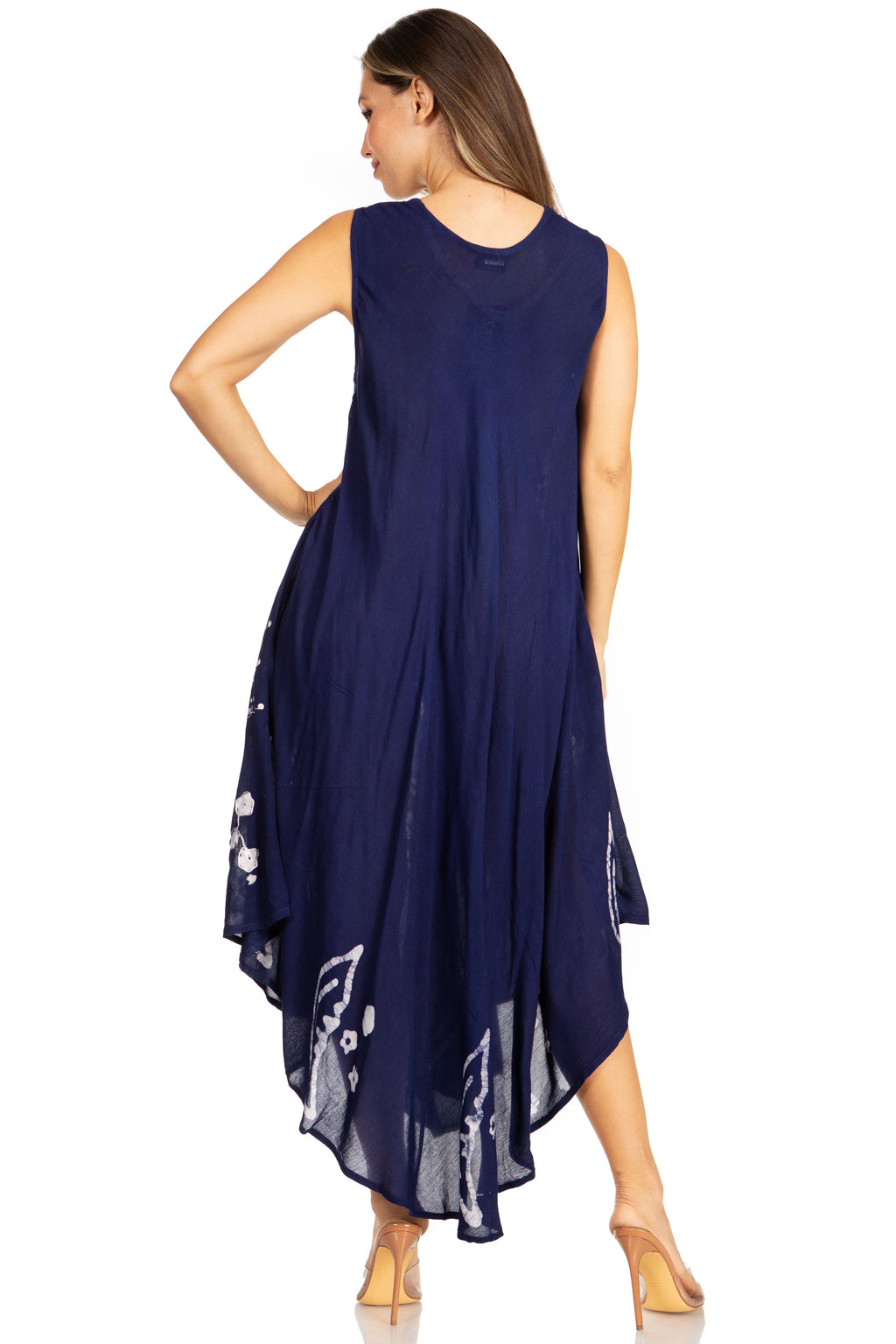 Sakkas Moon and Stars Batik Caftan Tank Dress / Cover Up