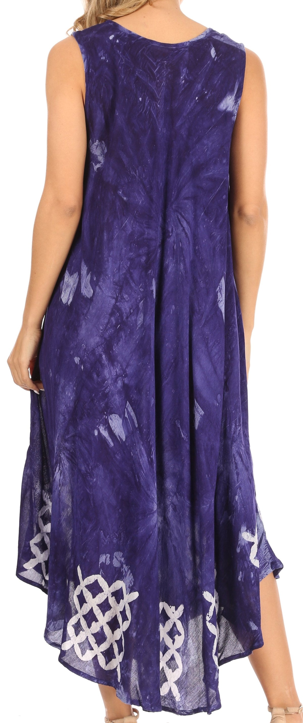 Sakkas Arema Women's Casual Summer Sleeveless Caftan Maxi Tent Dress Batik Loose