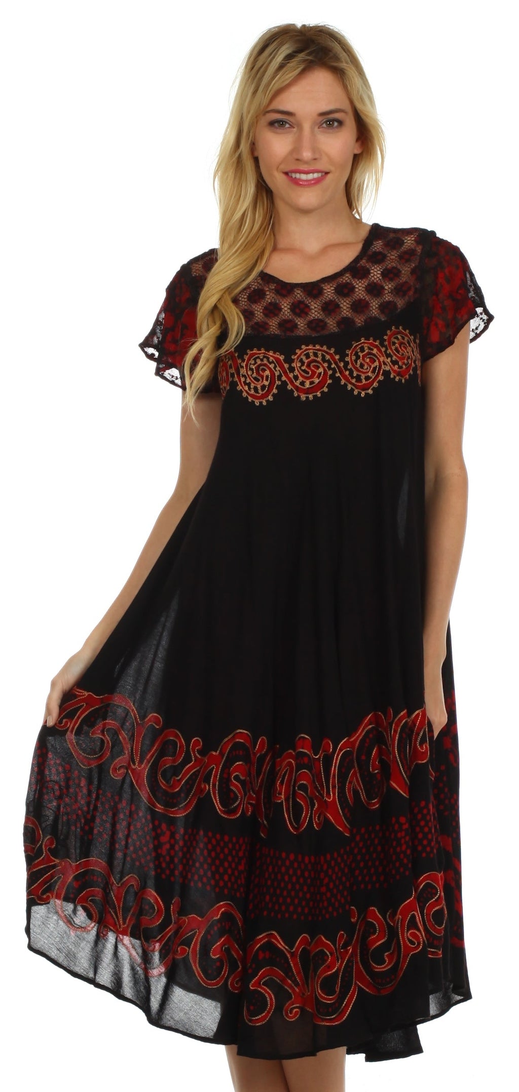 Sakkas Calista Embroidered Caftan Dress