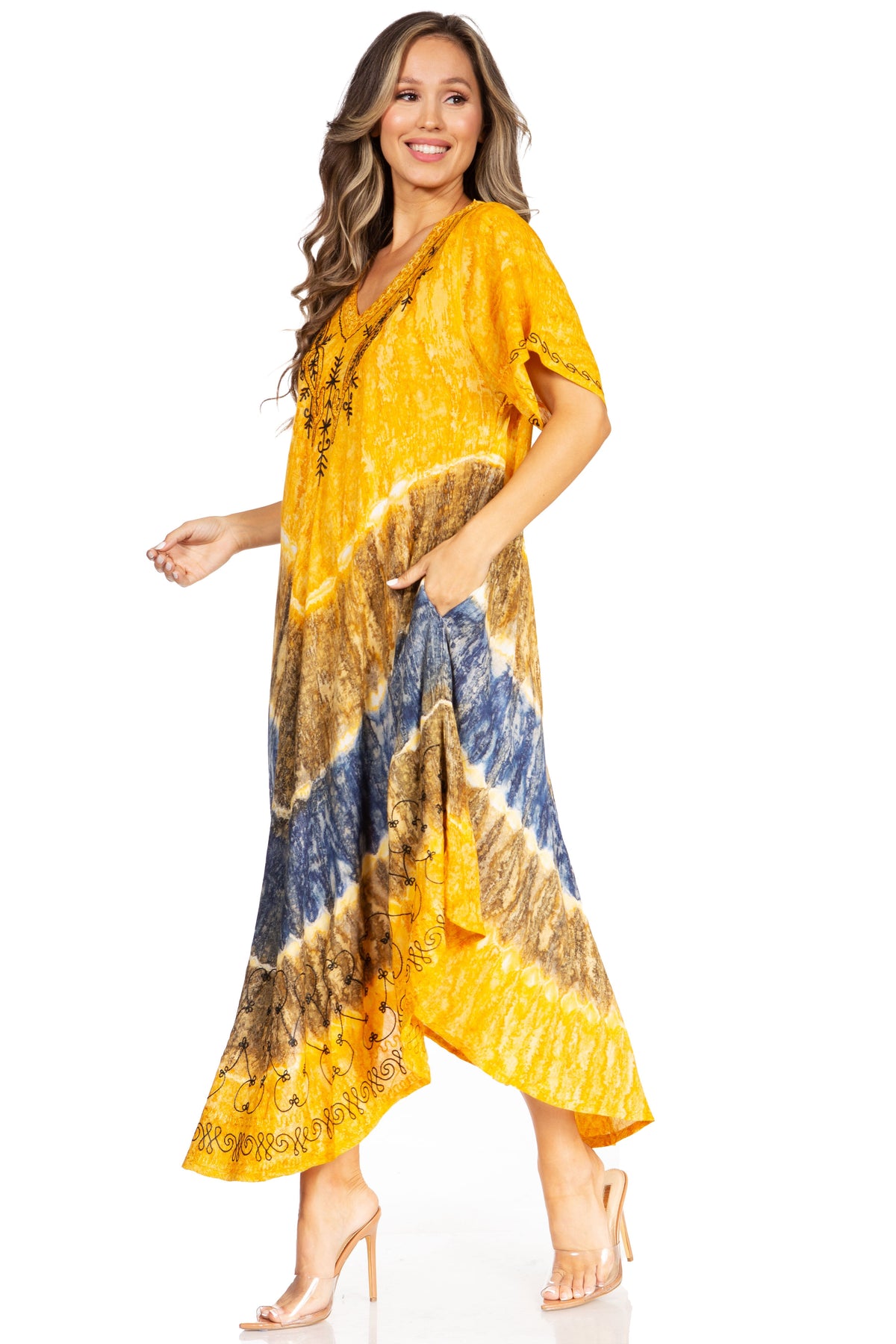 Sakkas Viveka Embroidered Caftan Dress