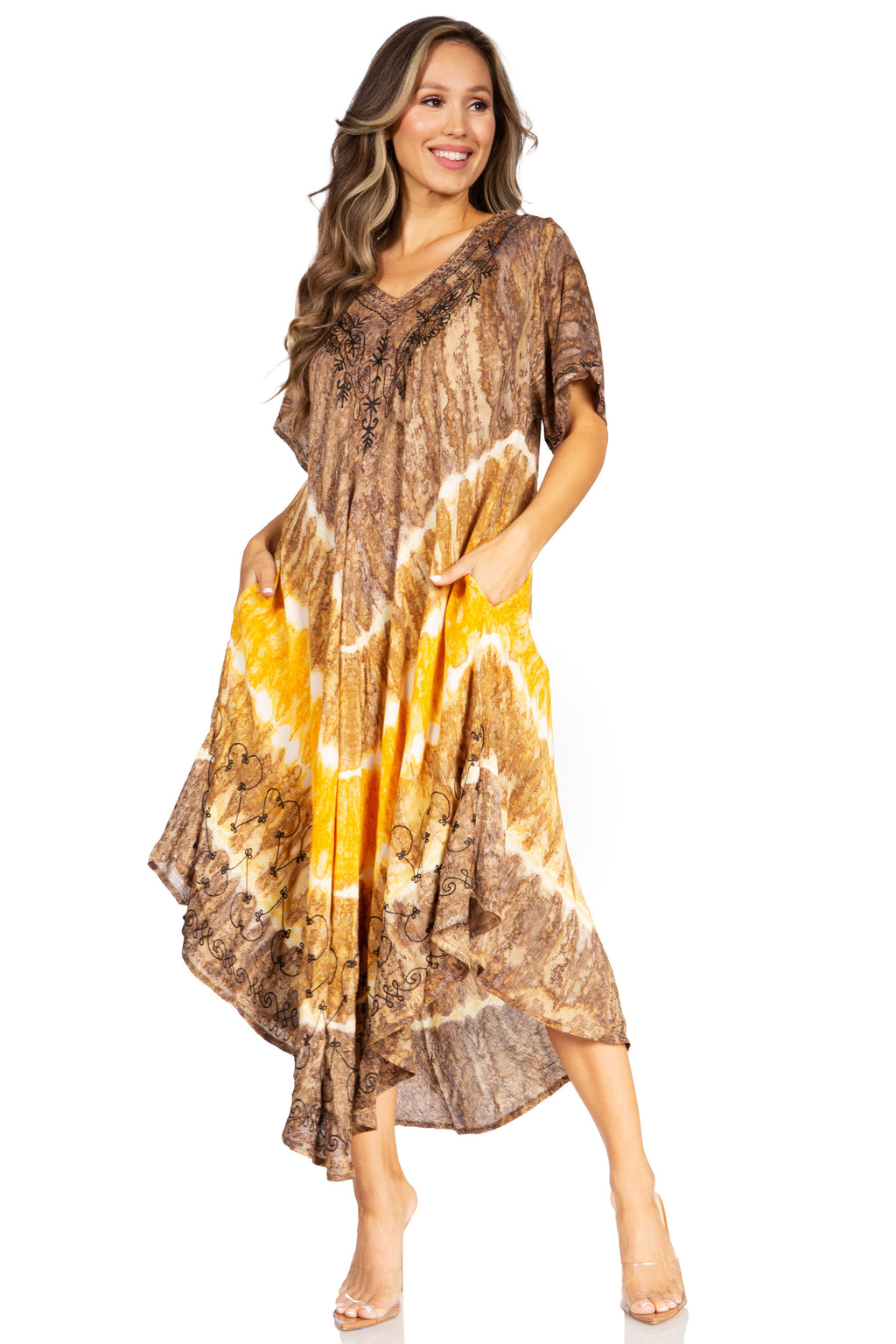 Sakkas Viveka Embroidered Caftan Dress