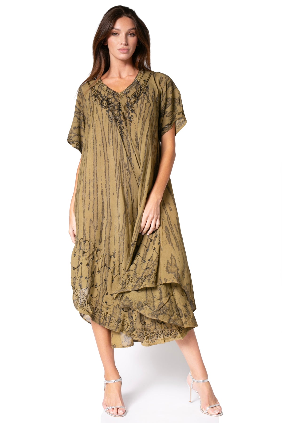 Sakkas Viveka Embroidered Caftan Dress