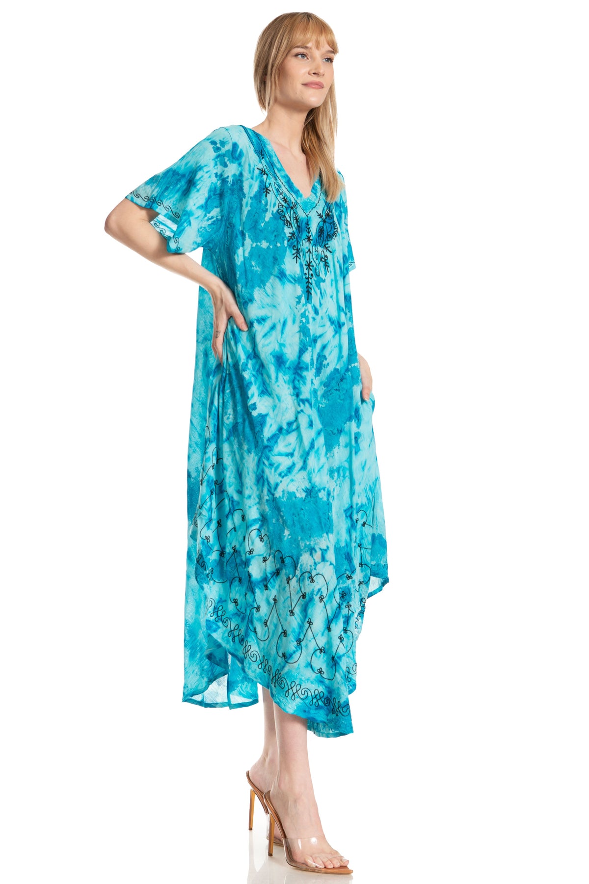 Sakkas Viveka Embroidered Caftan Dress
