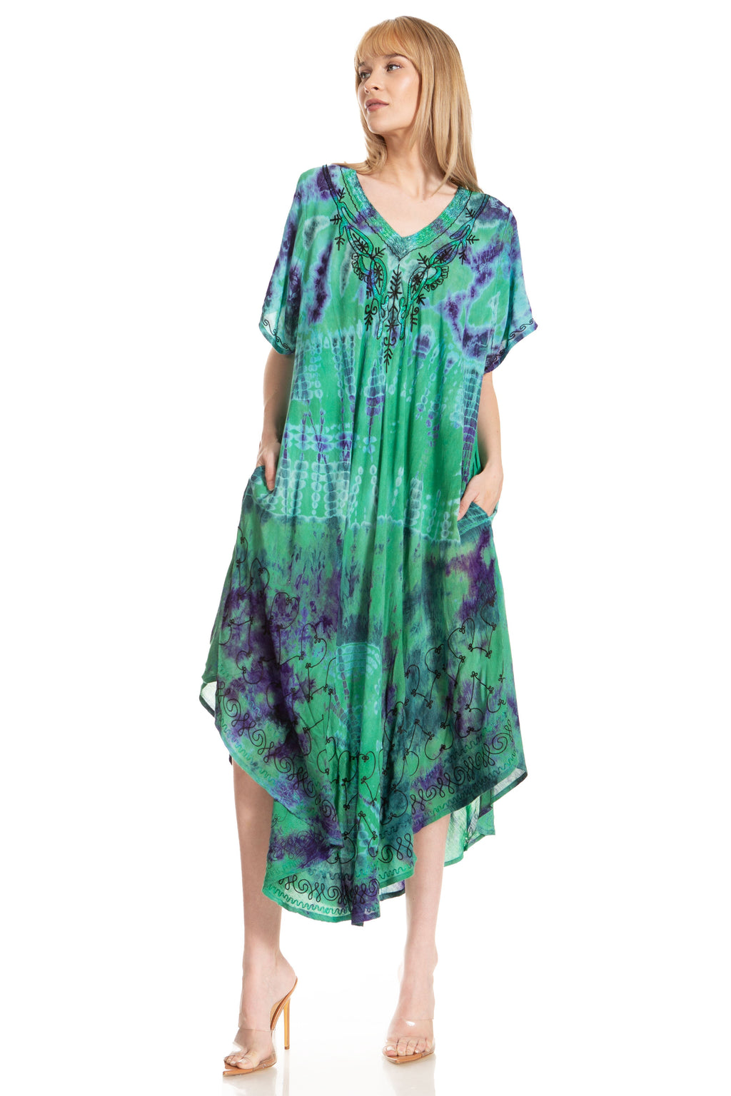 Sakkas Viveka Embroidered Caftan Dress