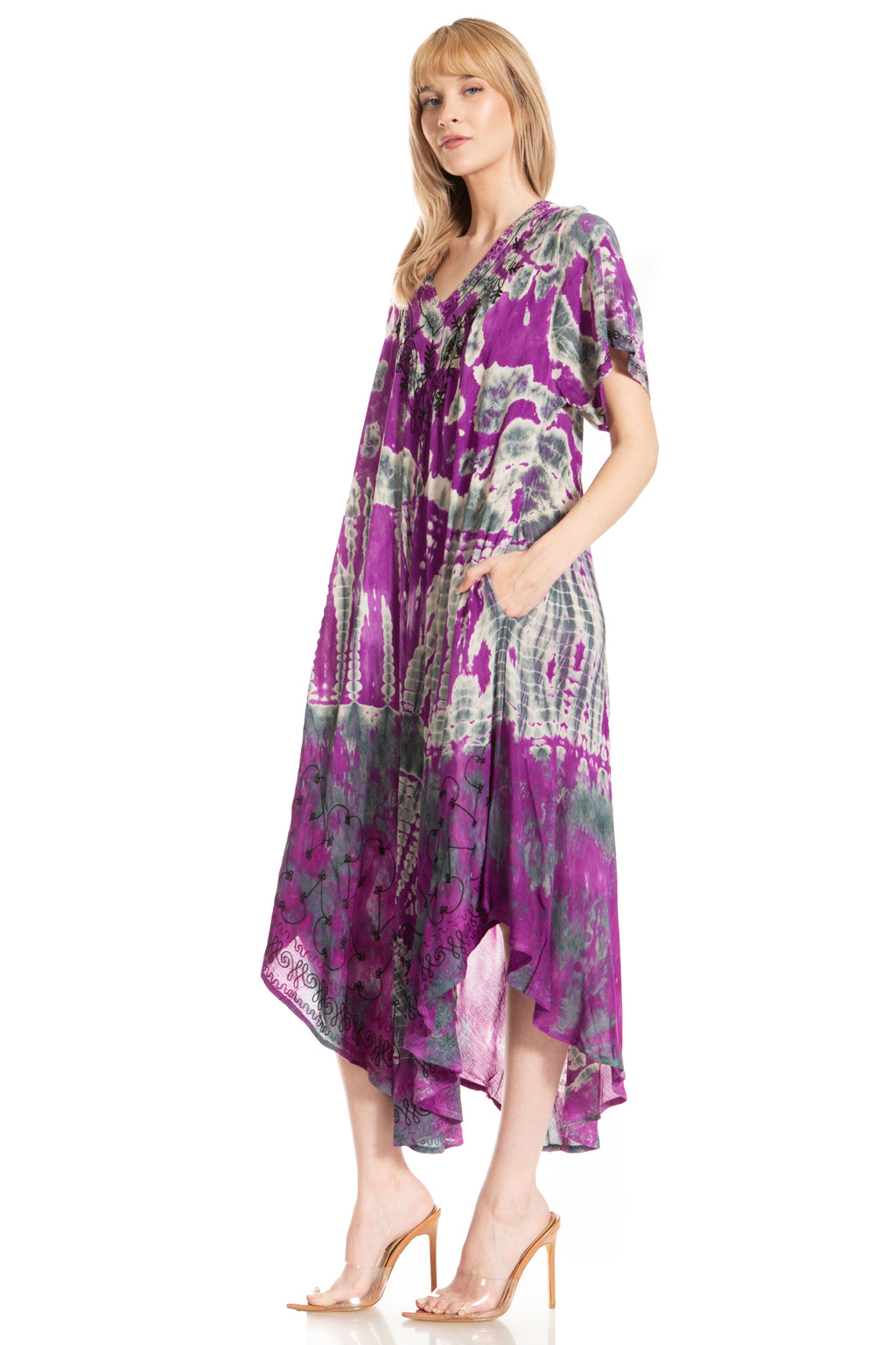Sakkas Viveka Embroidered Caftan Dress