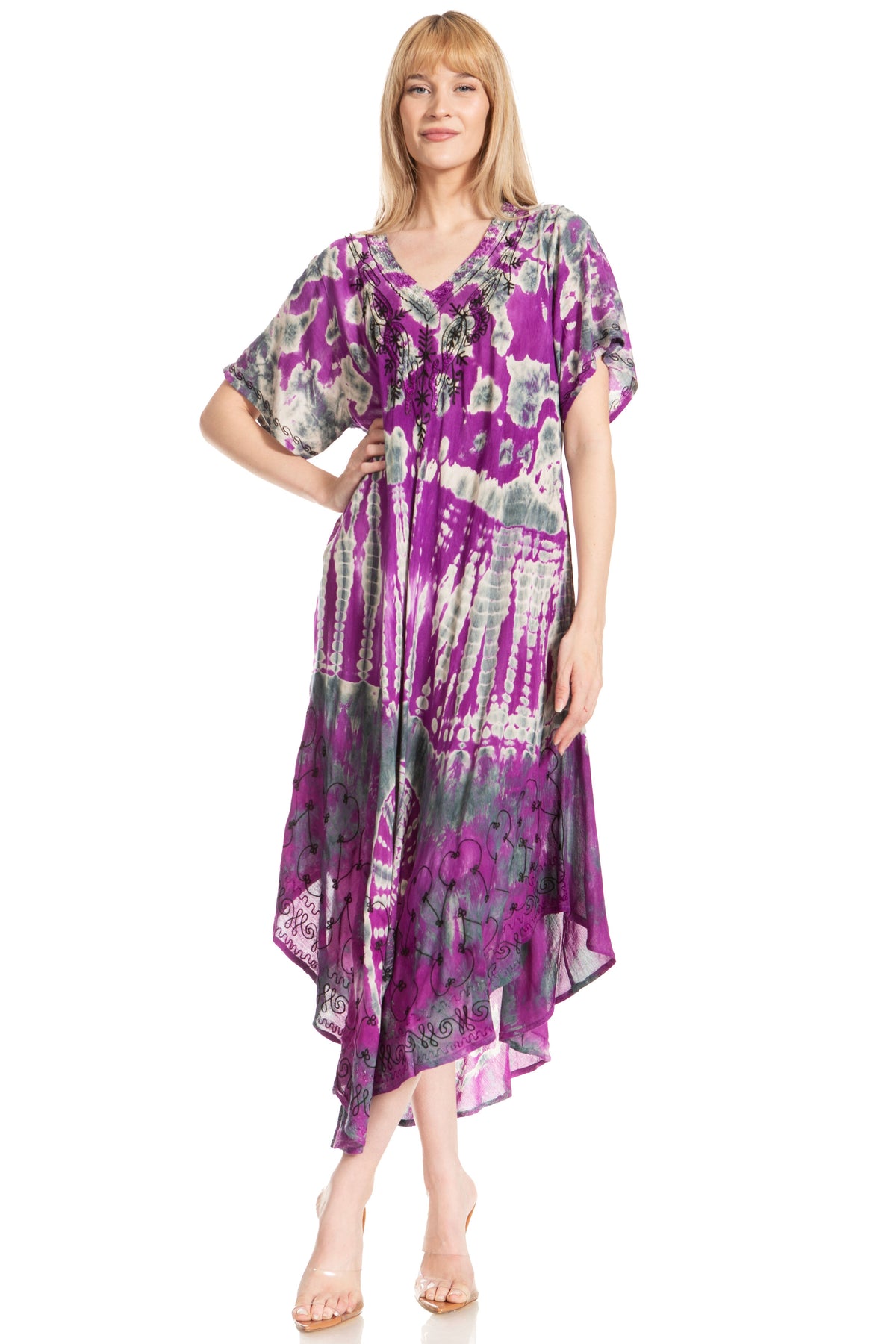 Sakkas Viveka Embroidered Caftan Dress