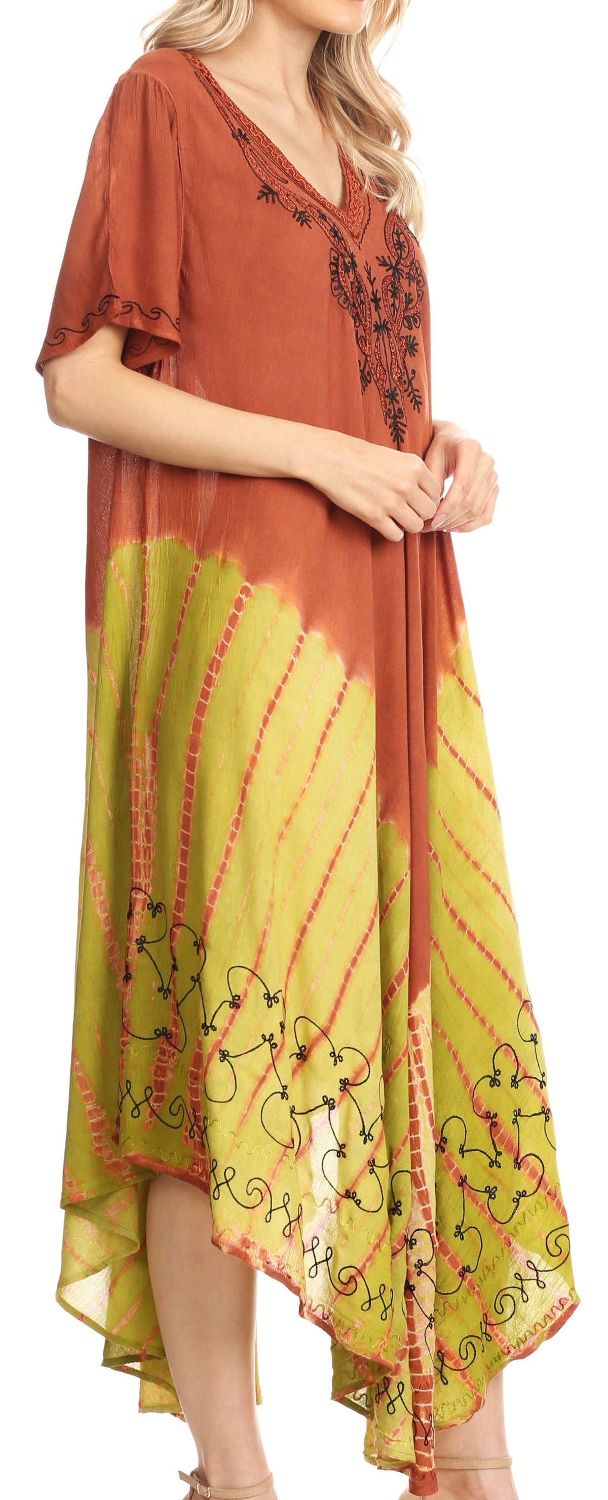 Sakkas Viveka Embroidered Caftan Dress