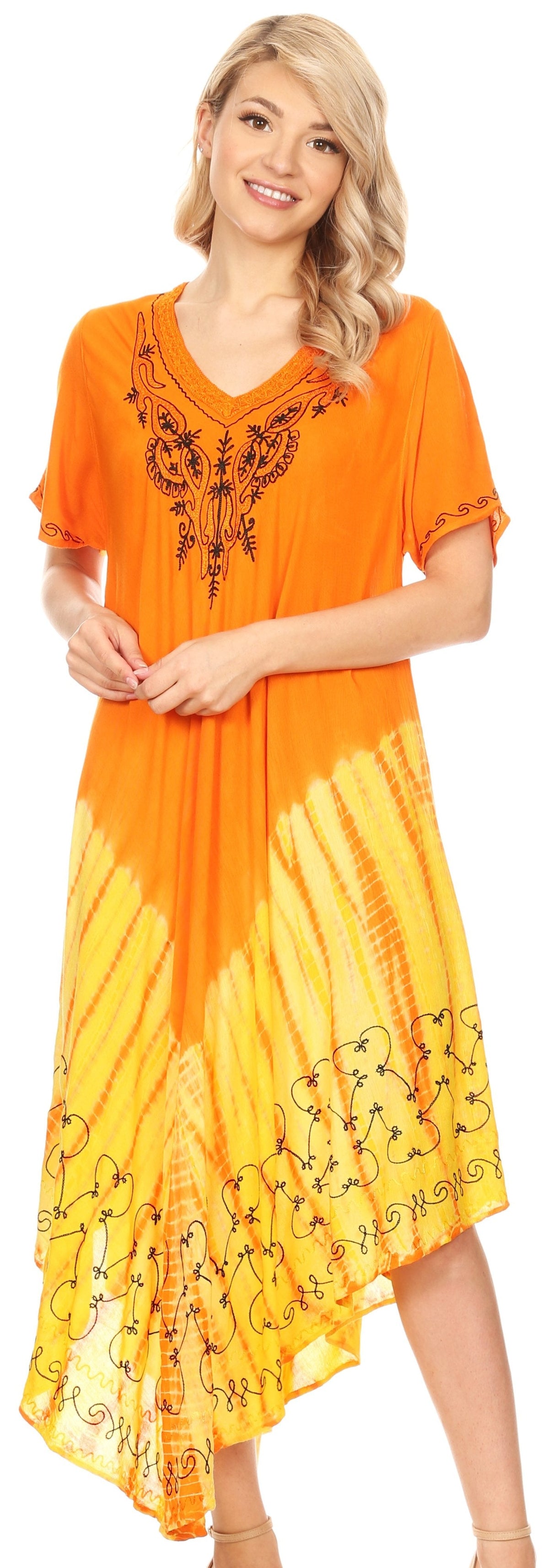 Sakkas Viveka Embroidered Caftan Dress