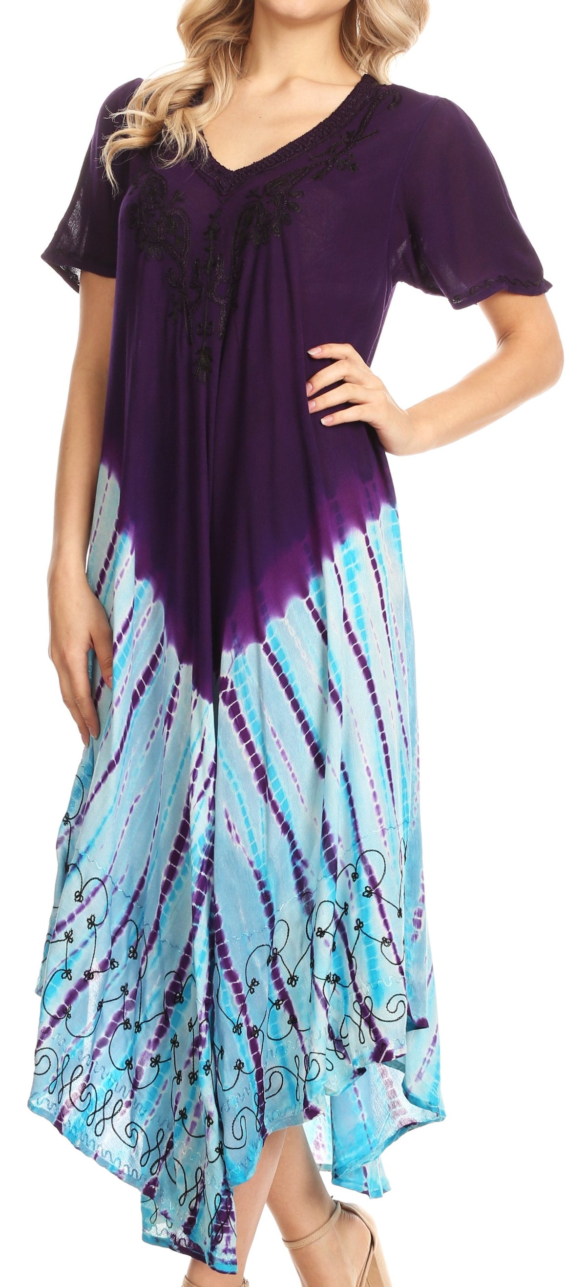 Sakkas Viveka Embroidered Caftan Dress