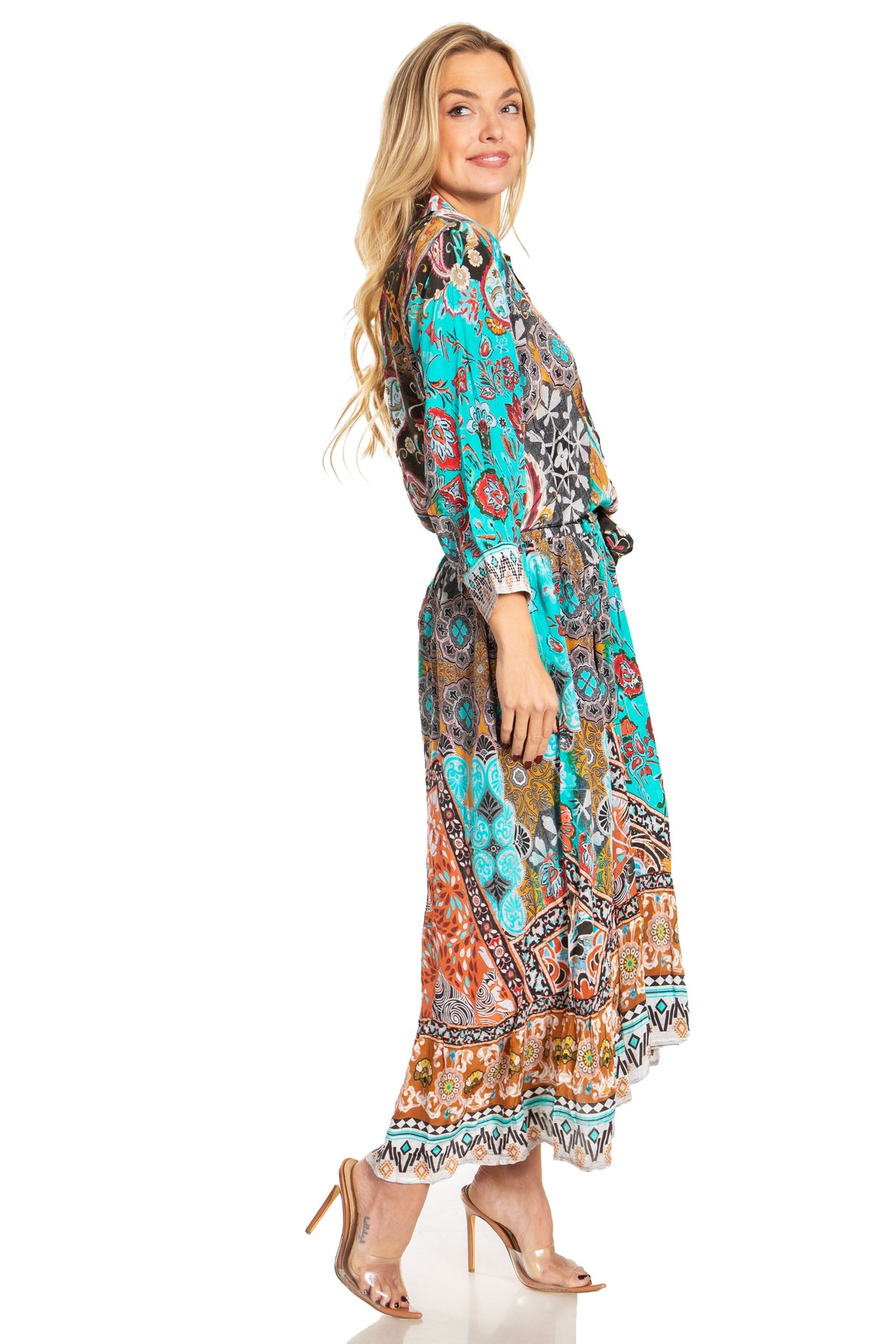 Sakkas Andreas Women's Maxi Dress with Ruffles and Buttons