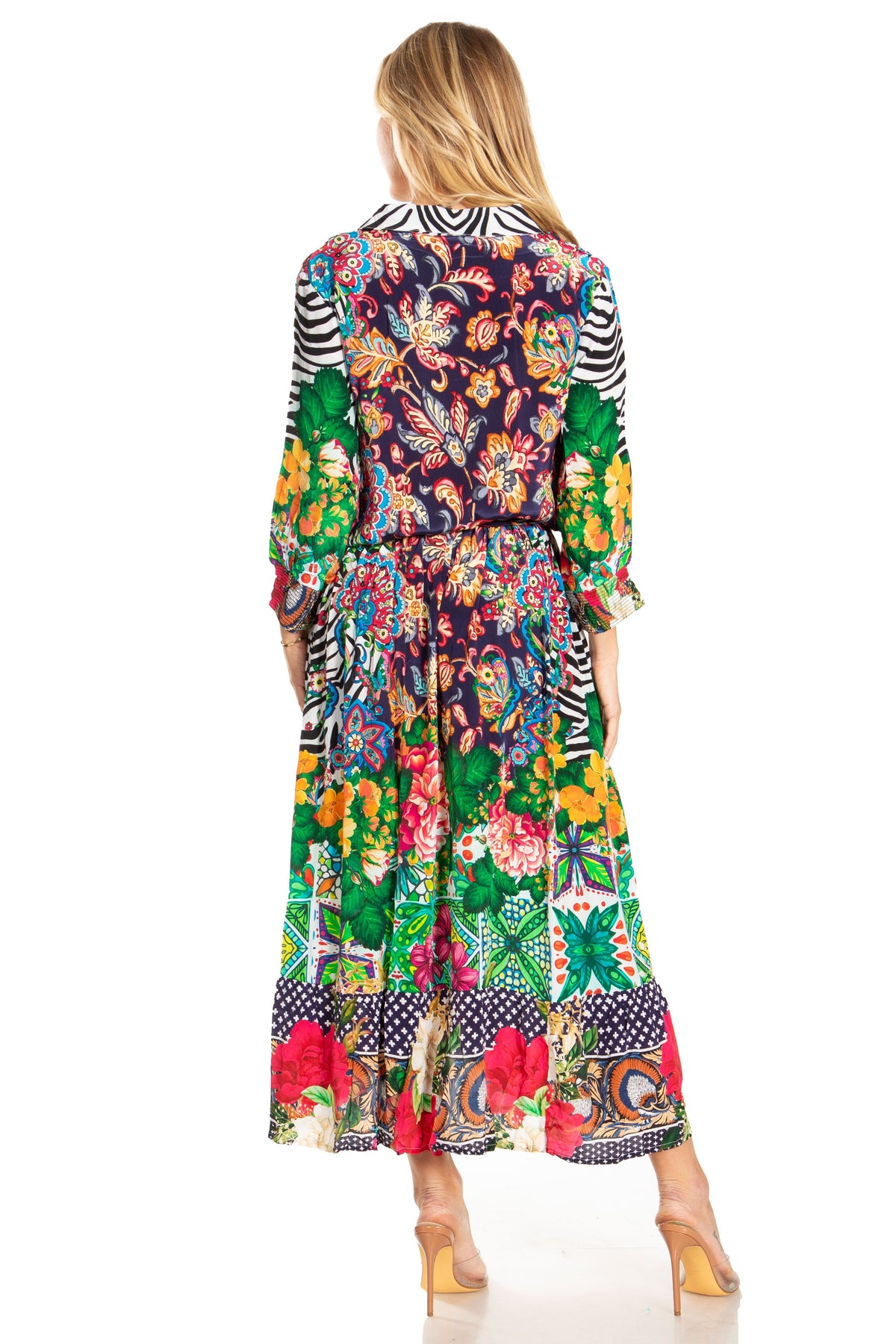 Sakkas Andreas Women's Maxi Dress with Ruffles and Buttons