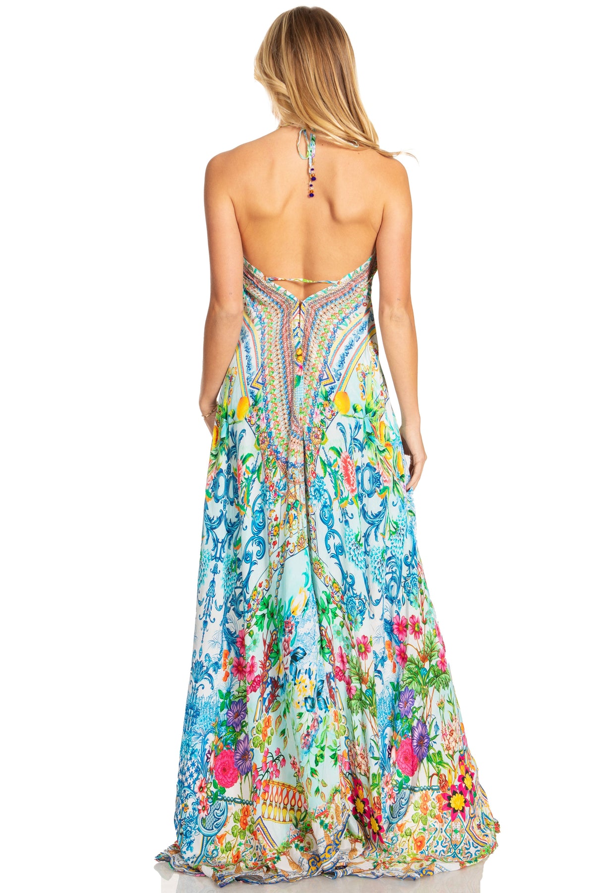 Sakkas Lizi 2025 Womens Maxi High-low Halter Handkerchief Long Dress Beach Party