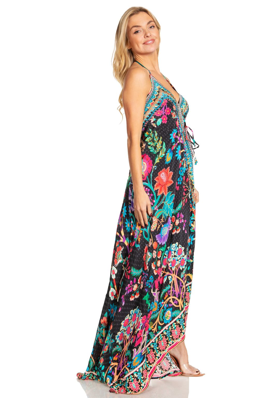 Sakkas Lizi 2025 Womens Maxi High-low Halter Handkerchief Long Dress Beach Party