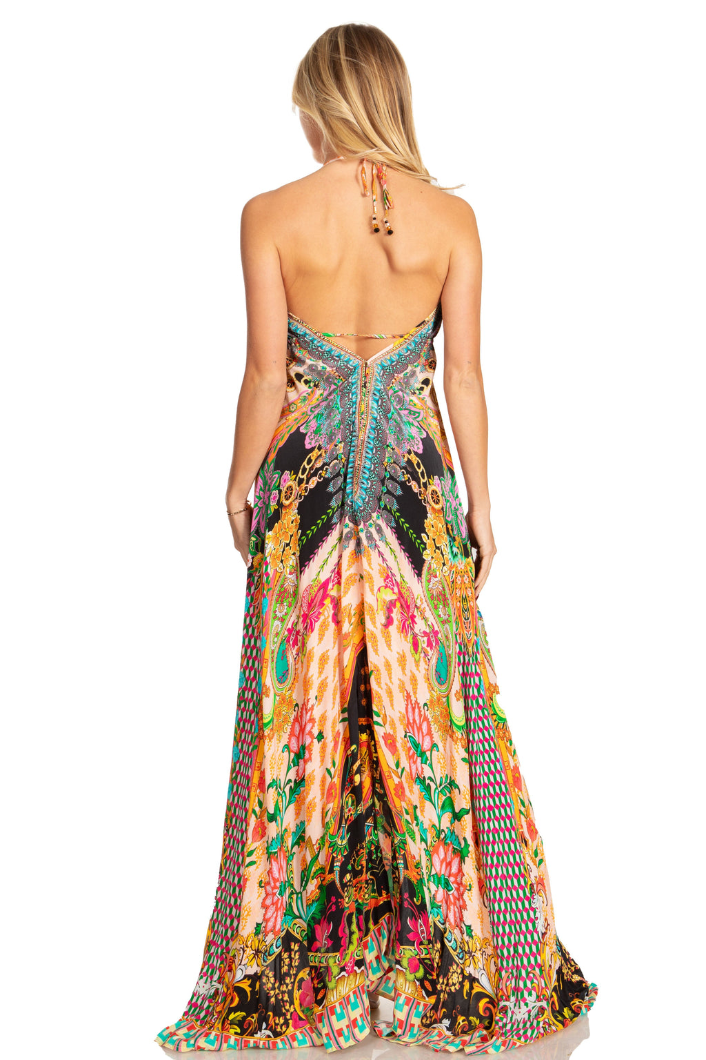 Sakkas Lizi 2025 Womens Maxi High-low Halter Handkerchief Long Dress Beach Party