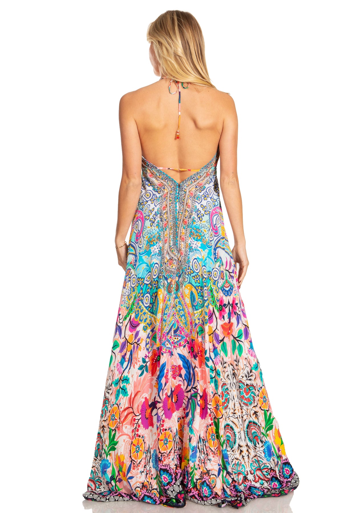 Sakkas Lizi 2025 Womens Maxi High-low Halter Handkerchief Long Dress Beach Party