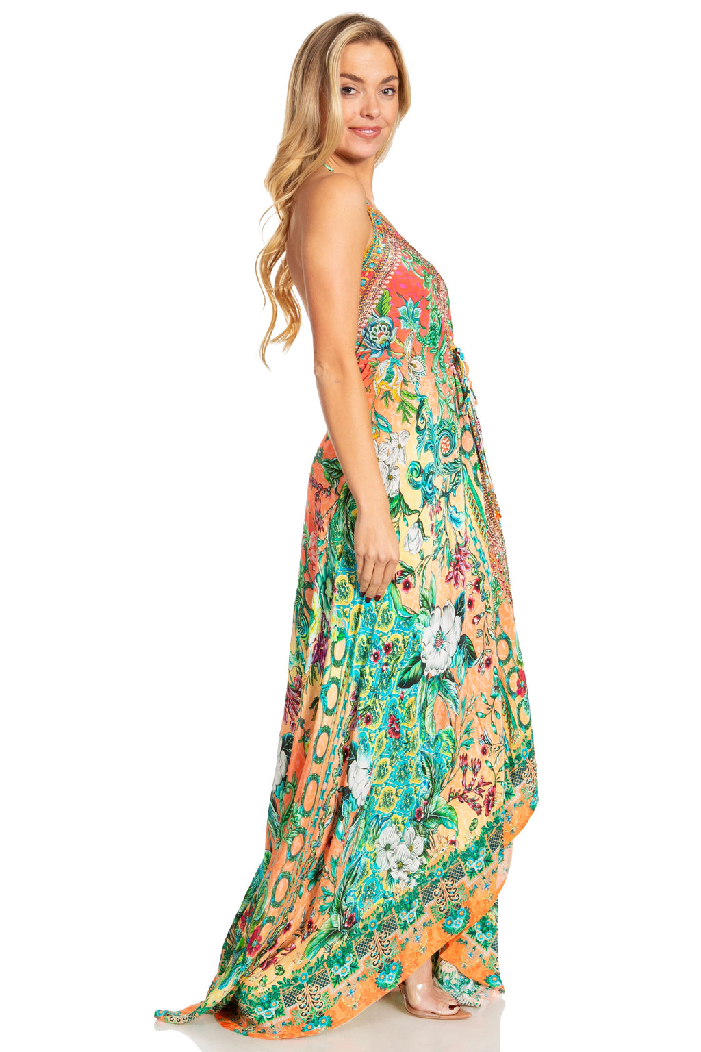 Sakkas Lizi 2025 Womens Maxi High-low Halter Handkerchief Long Dress Beach Party
