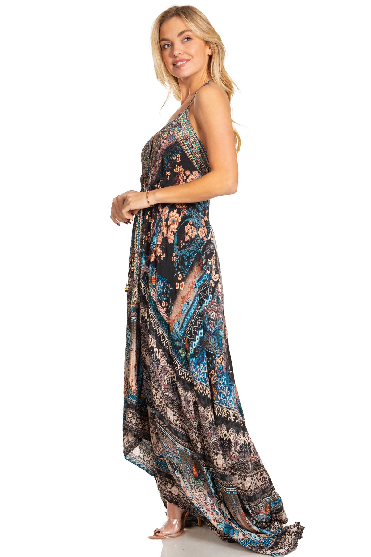 Sakkas Lizi 2025 Womens Maxi High-low Halter Handkerchief Long Dress Beach Party