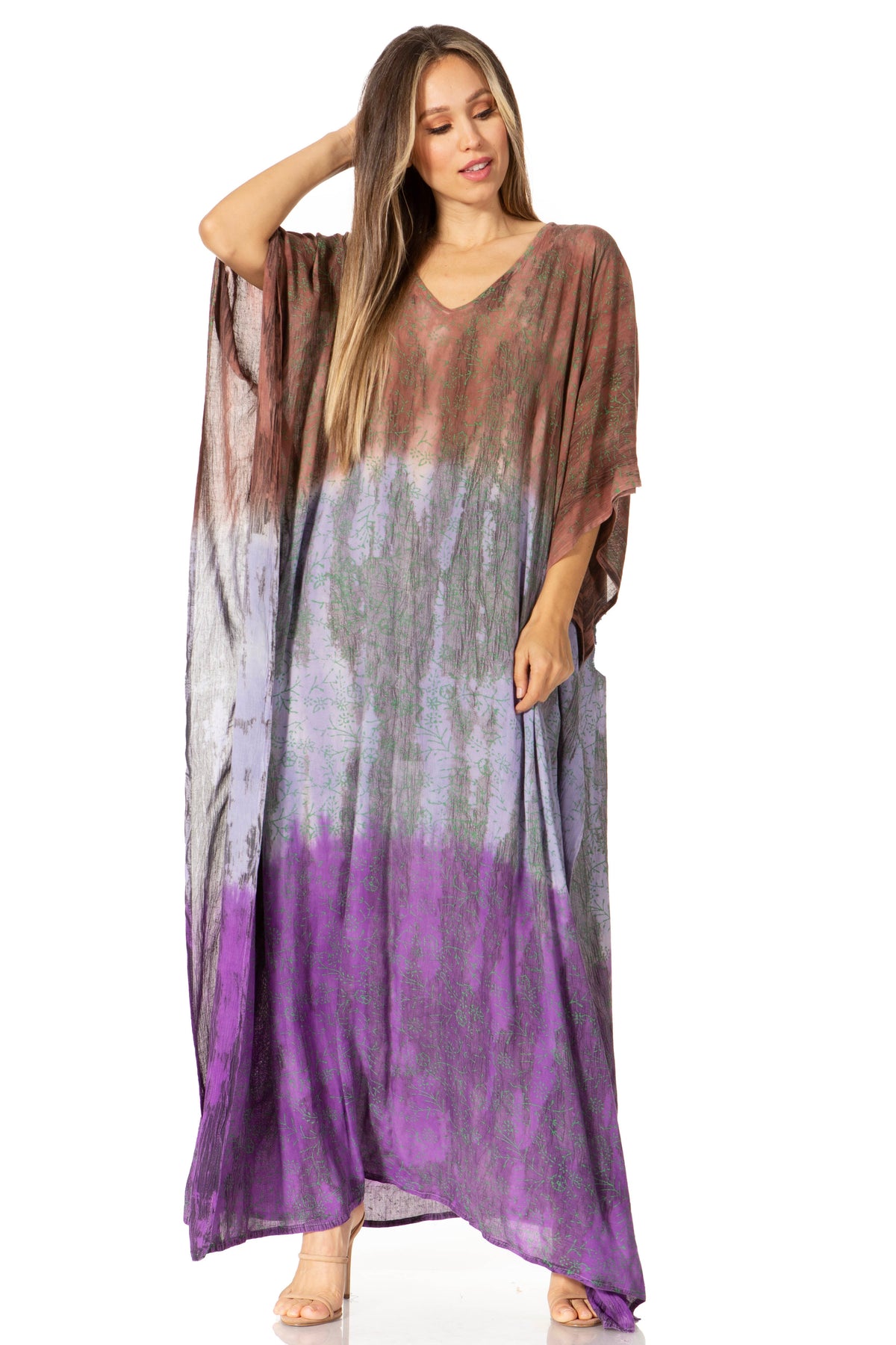 Sakkas Tacy Women's Boho Summer Maxi Dress for Casual or Lounge Wear