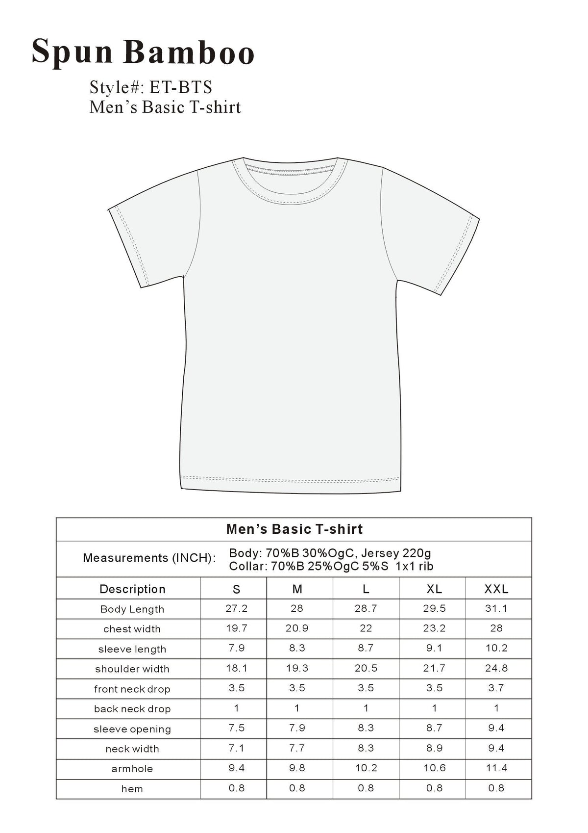 Men's Bamboo Viscose/Organic Cotton Pocket T-Shirt