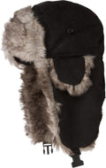 Sakkas Morgan Trapper Hat Ushanka Trooper Unisex Winter Faux Fur Ear Flap with Chin Strap, Warm Ski Snowboard Hunting Cap