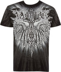 Sakkas Alijah Wings In Flames Celtic Cross Mens Graphic T-Shirt