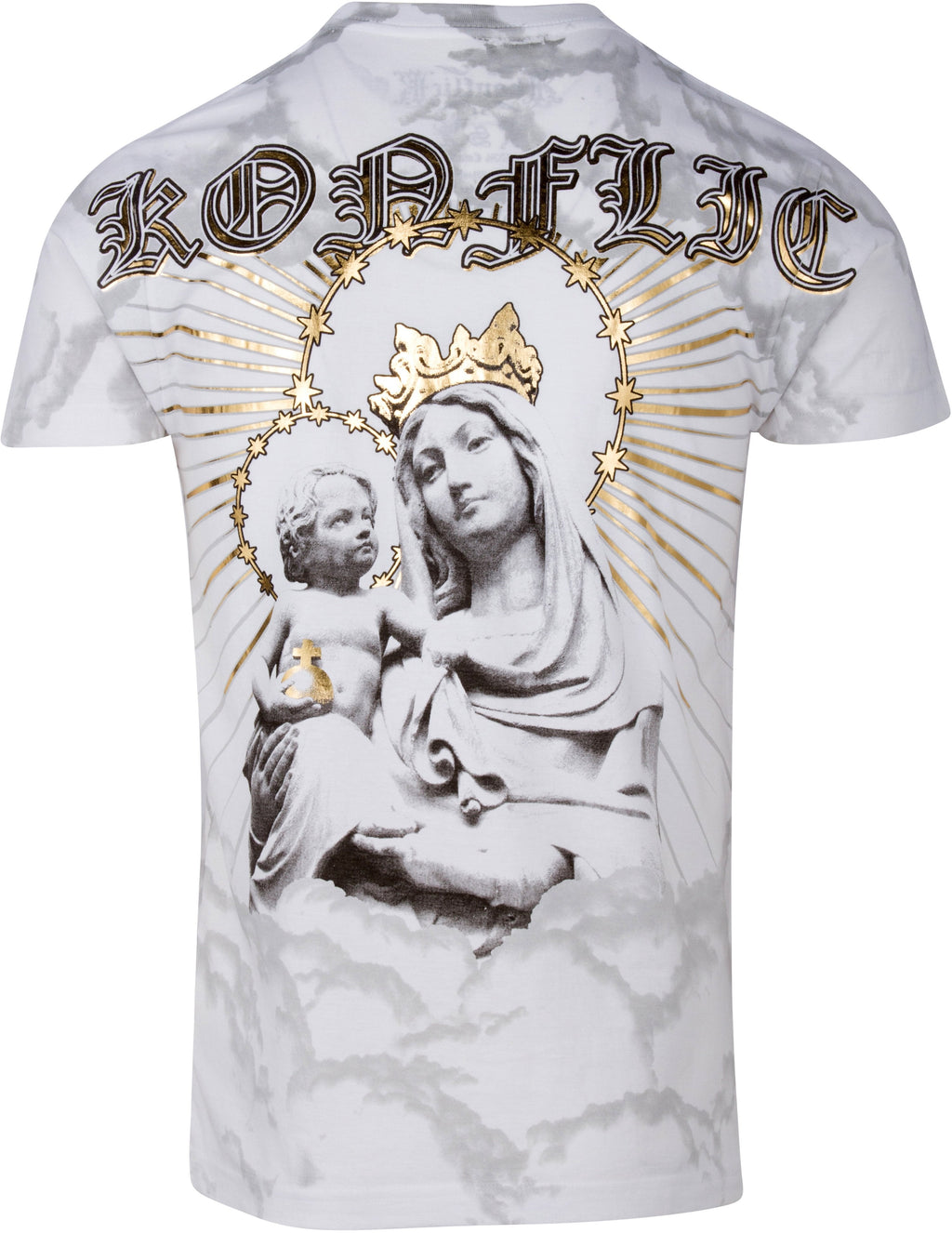 Sakkas Liam Mens Everyday Short Sleeve Cotton Embossed T-shirt Virgin & Baby Jesus