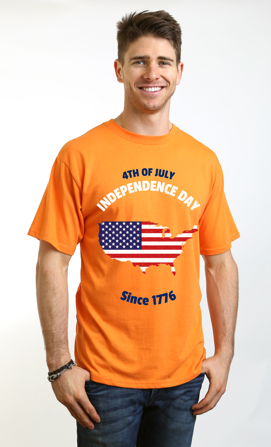 4th of July Men's Bamboo Viscose/Organic Cotton Short Sleeve Graphic T-Shirt