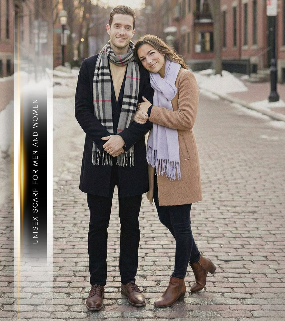 Sakkas Booker Cashmere Feel Solid Colored Unisex Winter Scarf With Fringe