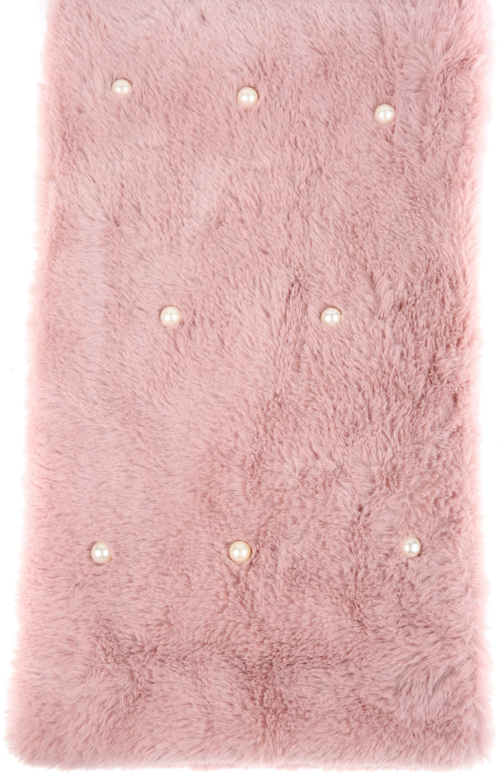 Sakkas Sabby Long Thin Faux Fur Pearl Embellishment Warm Soft Infinity Scarf