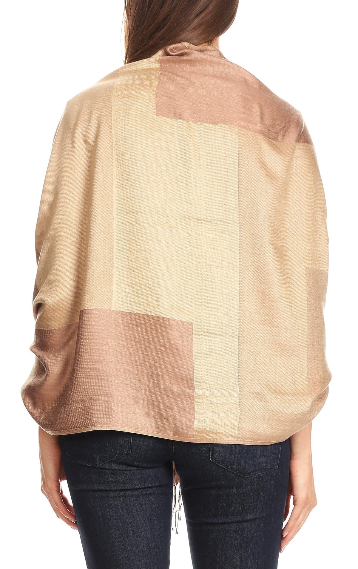 Sakkas Nicola Reversible Warm and Soft Unisex Scarf Stole Wrap Solid Color-block