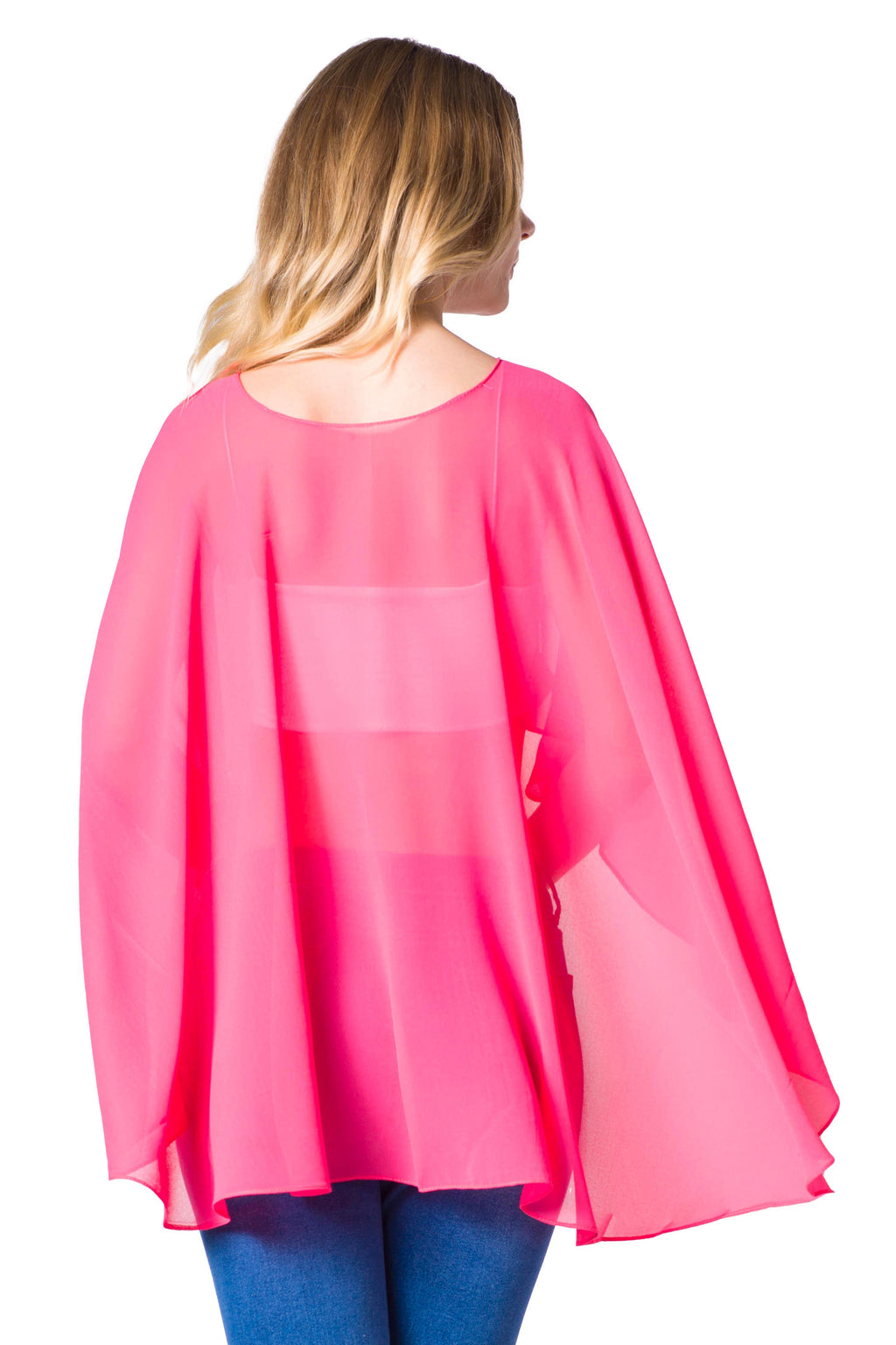Sakkas Anya Women's Soft Chiffon Wedding Bridesmaid Bridal Cape Wrap Bolero Shrug