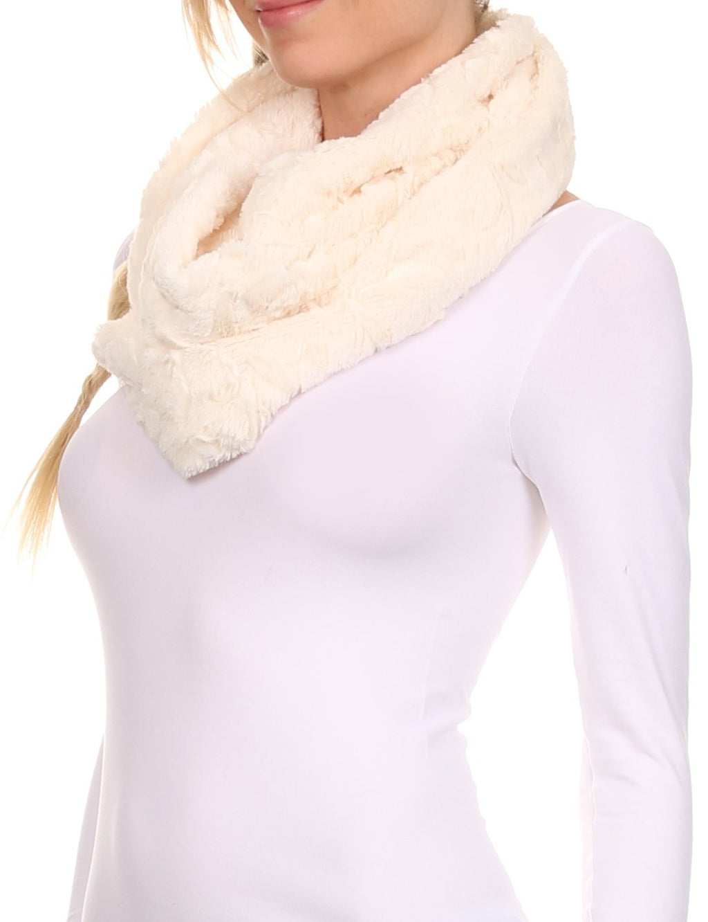 Sakkas Abhy Soft Fall Winter Furry Infinity Wrap Scarf
