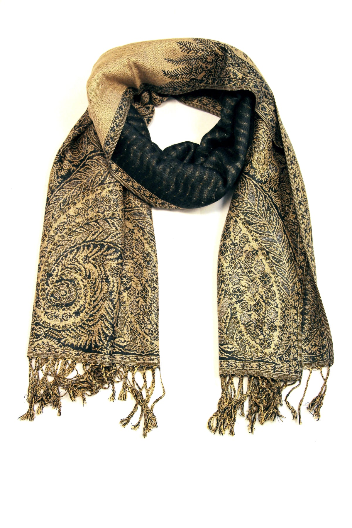 Sakkas 70" x 28" Big Paisley Jacquard Layered Woven Pashmina Shawl / Wrap Stole