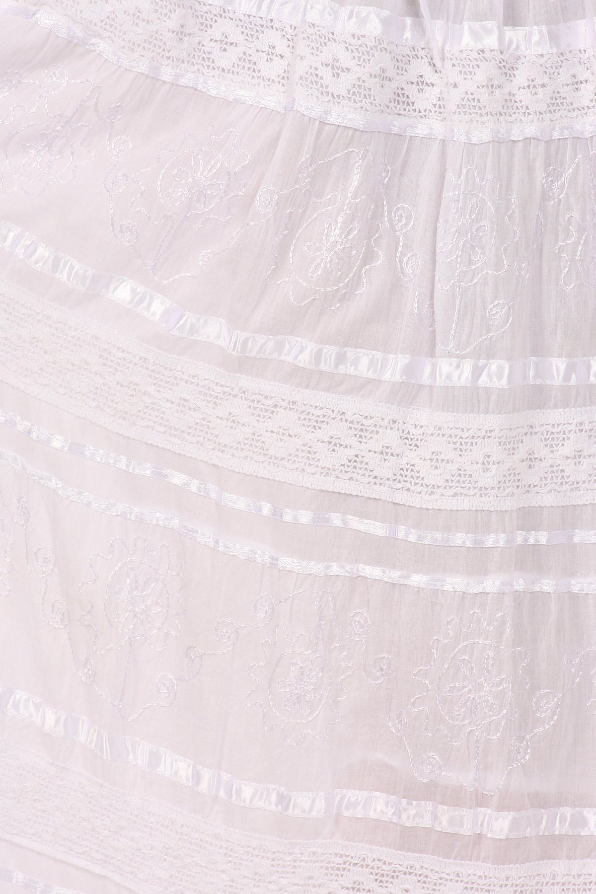 Sakkas Lace and Ribbon Peasant Boho Skirt