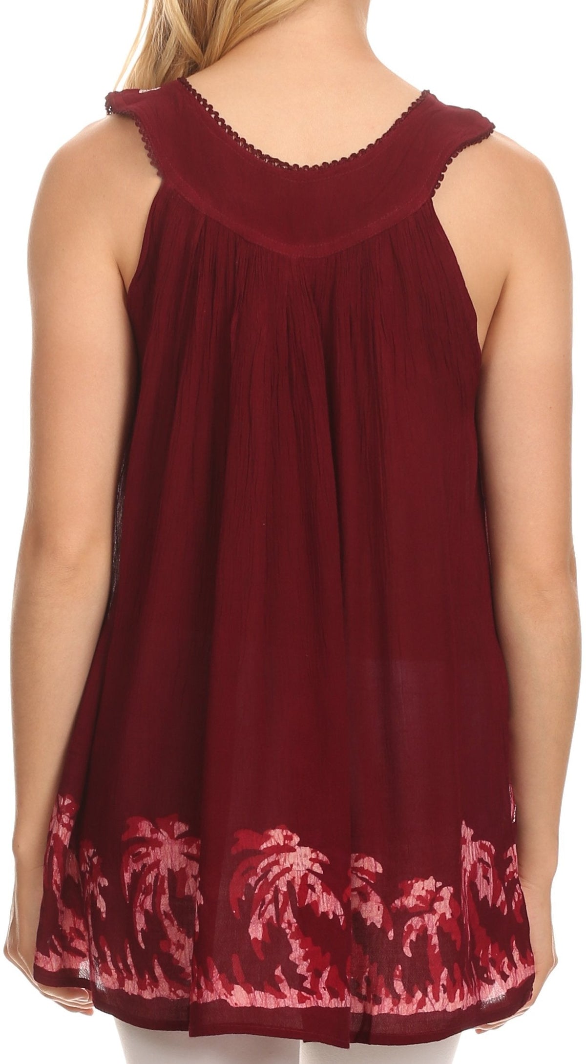 Sakkas Oasis Gauzy Crepe Sleeveless Blouse