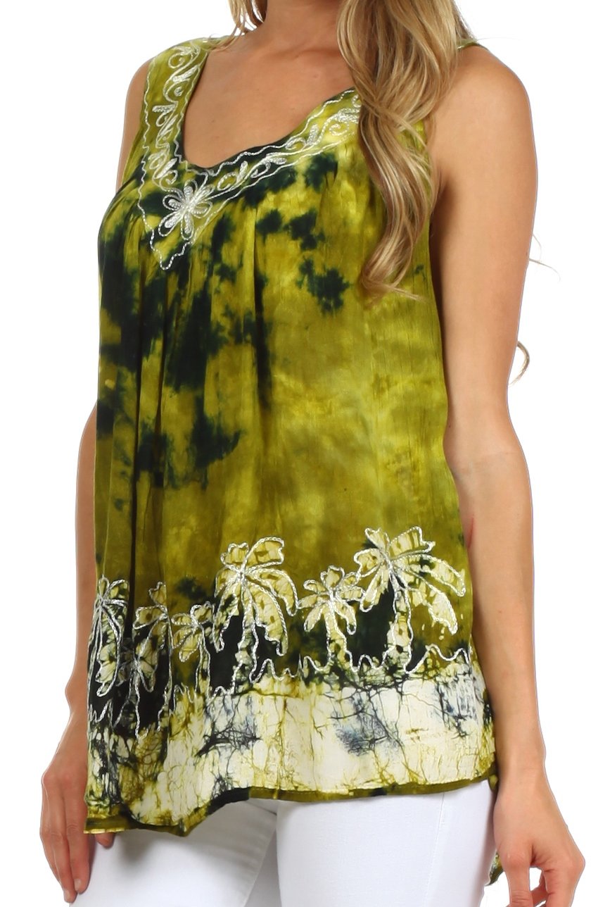 Sakkas Palmetto Batik Sleeveless Blouse