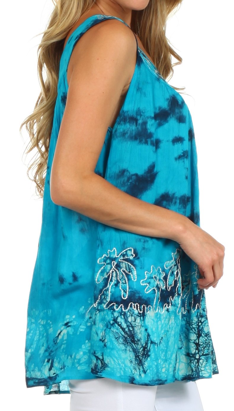 Sakkas Palmetto Batik Sleeveless Blouse