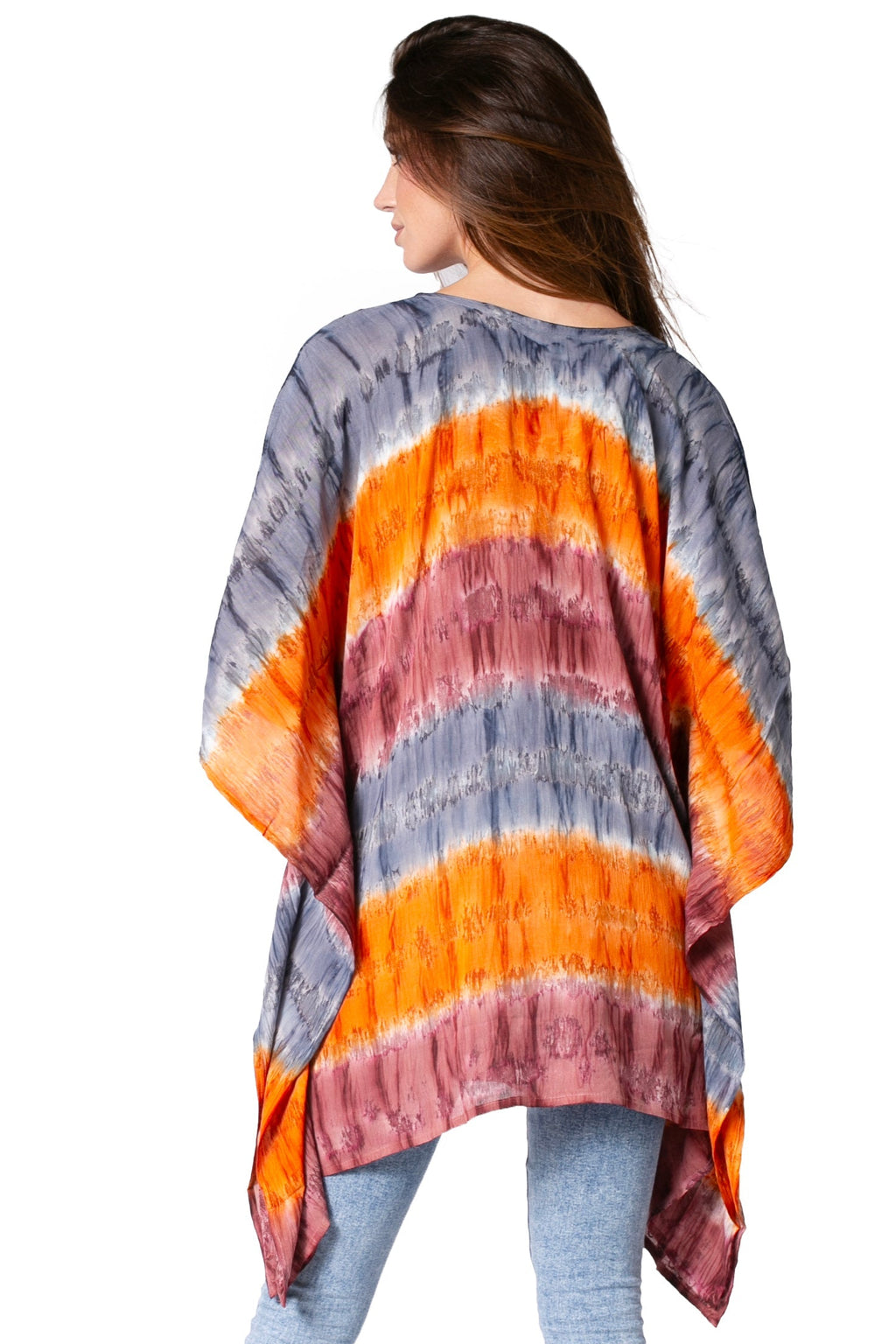 Sakkas Adalwin Desert Sun Lightweight Circle Ponch Tunic Top Blouse W / Embroidery
