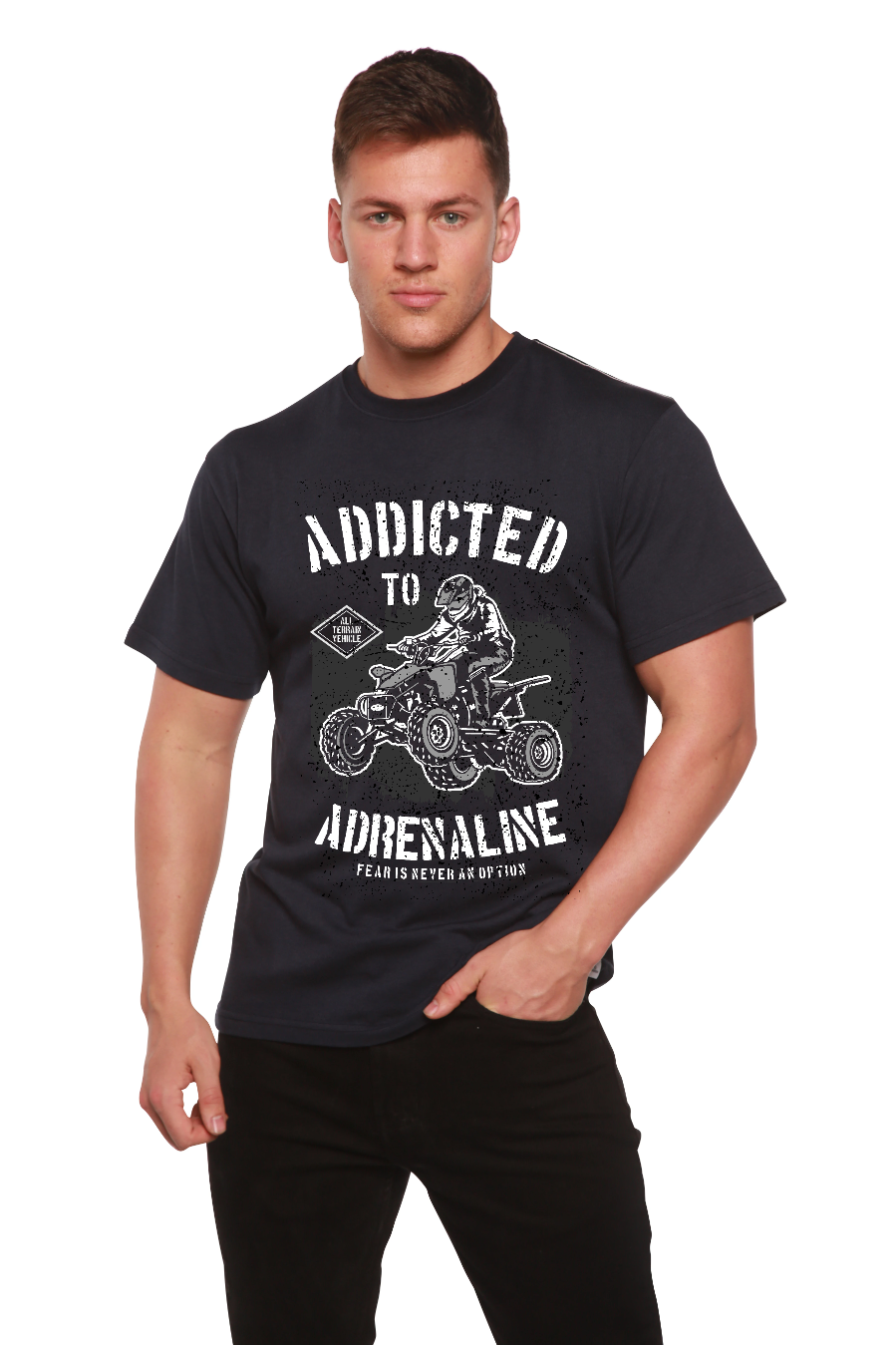Addicted To Adrenaline Men's Bamboo Viscose/Organic Cotton Short Sleeve Graphic T-Shirt