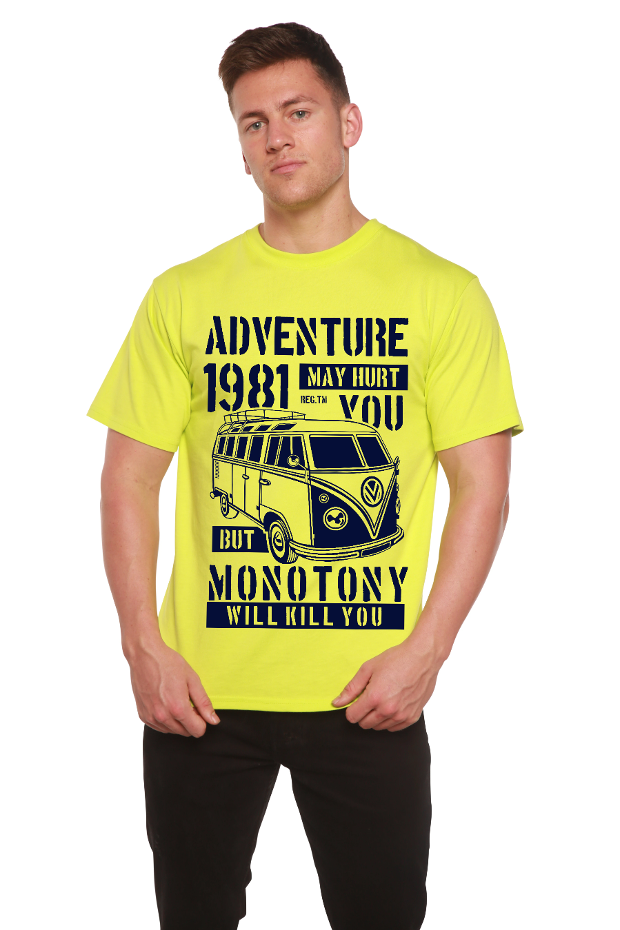 Adventure 1981 Men's Bamboo Viscose/Organic Cotton Short Sleeve Graphic T-Shirt