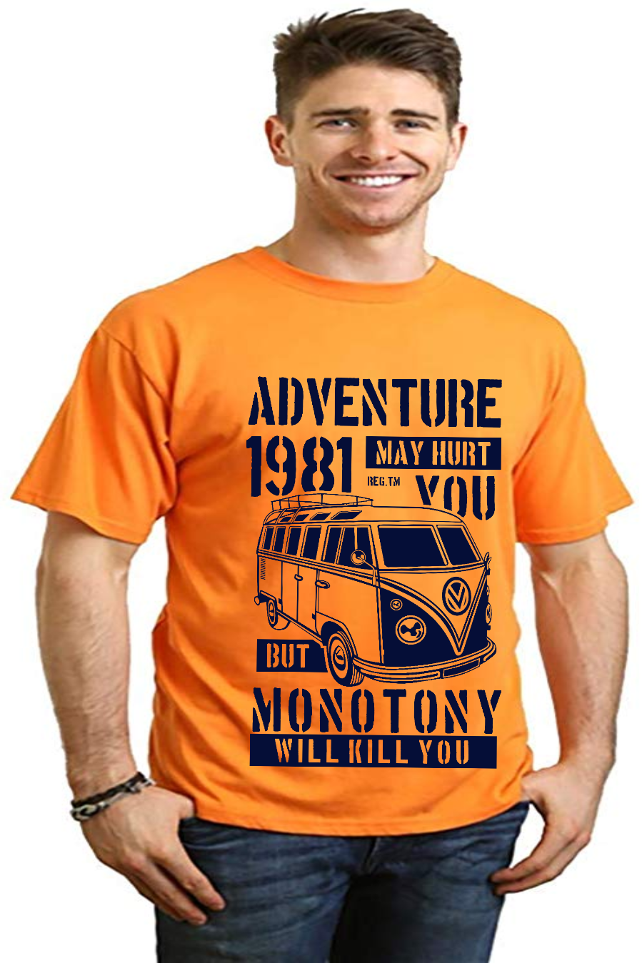 Adventure 1981 Men's Bamboo Viscose/Organic Cotton Short Sleeve Graphic T-Shirt