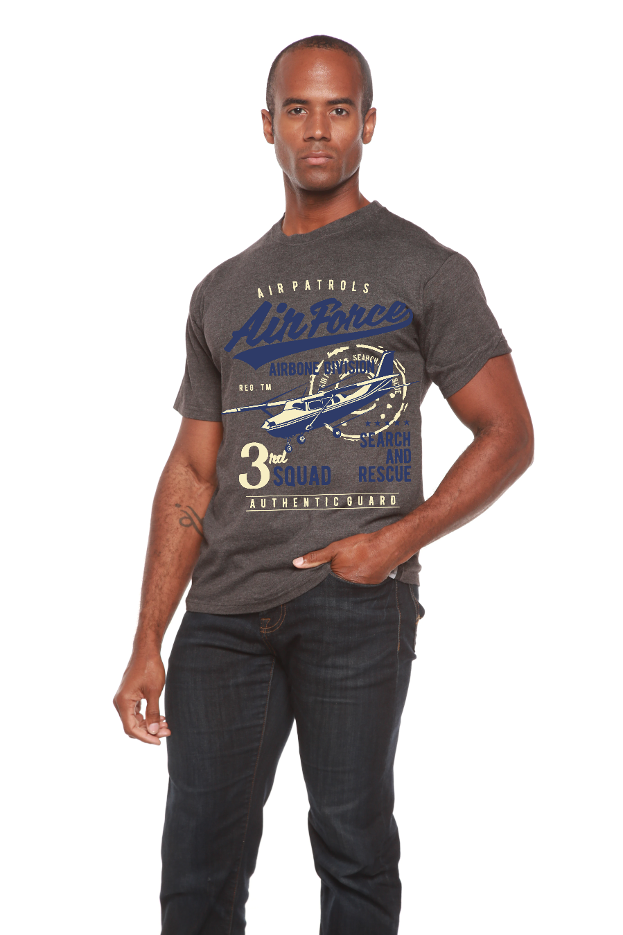 Air Force Men's Bamboo Viscose/Organic Cotton Short Sleeve Graphic T-Shirt