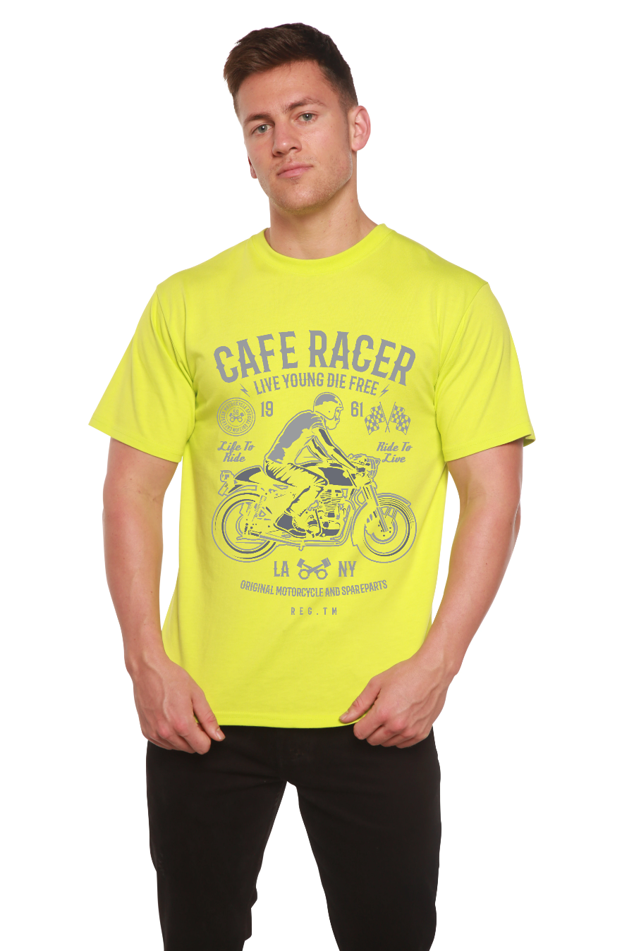 Cafe Racer Men's Bamboo Viscose/Organic Cotton Short Sleeve Graphic T-Shirt