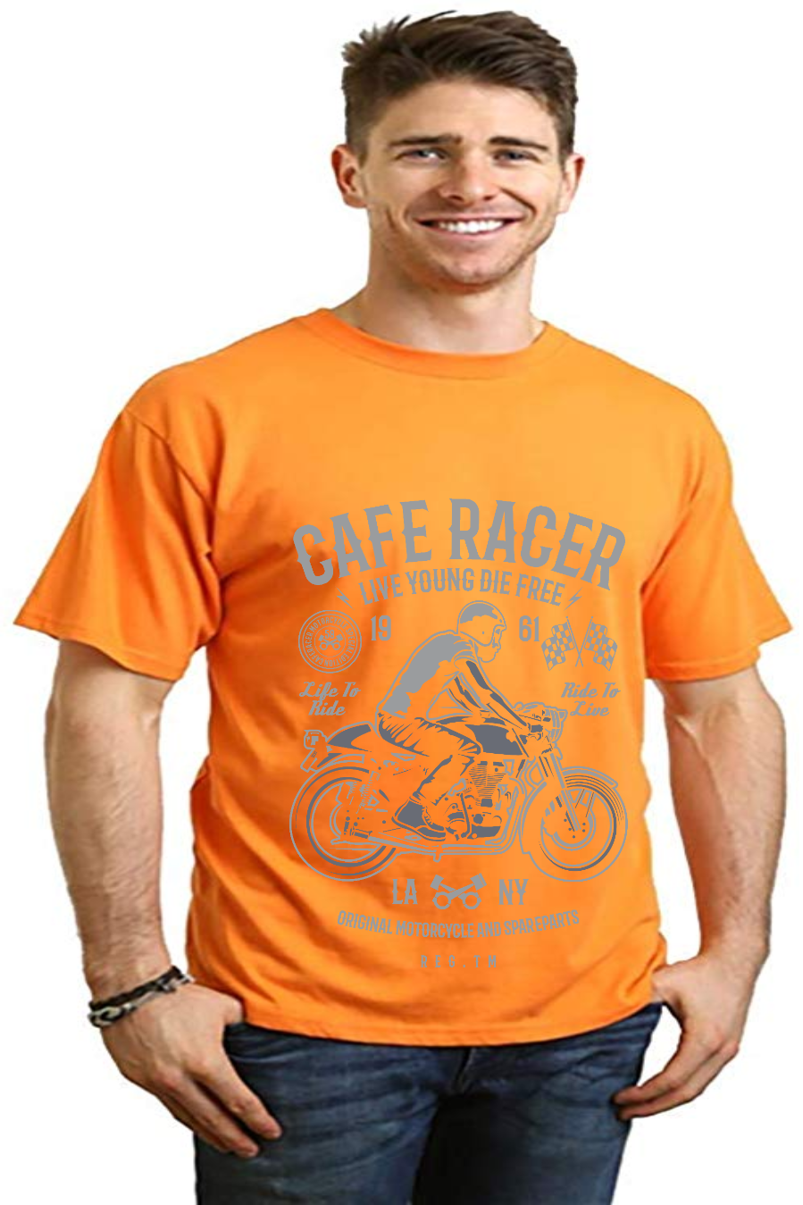 Cafe Racer Men's Bamboo Viscose/Organic Cotton Short Sleeve Graphic T-Shirt