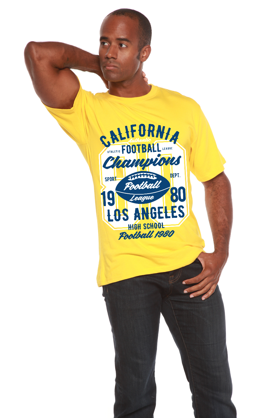 California Football Men's Bamboo Viscose/Organic Cotton Short Sleeve Graphic T-Shirt