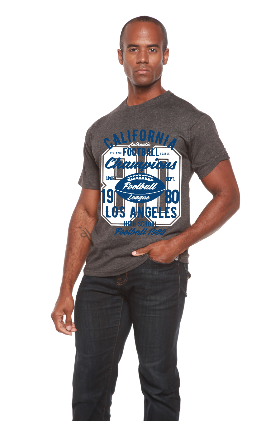 California Football Men's Bamboo Viscose/Organic Cotton Short Sleeve Graphic T-Shirt