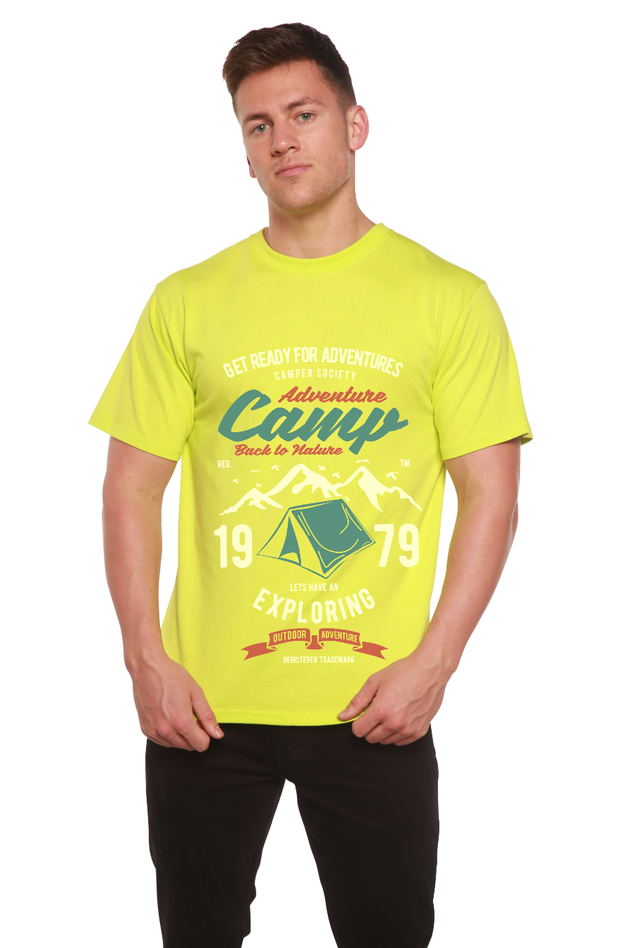 Camp Adventure Men's Bamboo Viscose/Organic Cotton Short Sleeve Graphic T-Shirt