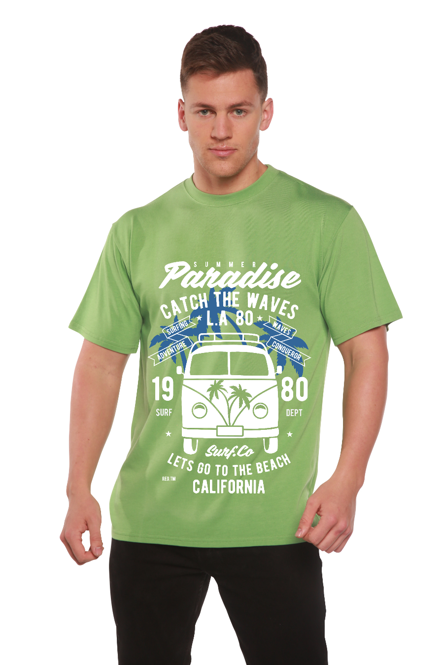 Catch The Waves Men's Bamboo Viscose/Organic Cotton Short Sleeve Graphic T-Shirt